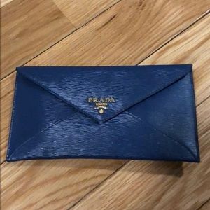 Never worn Prada blue envelope wallet
